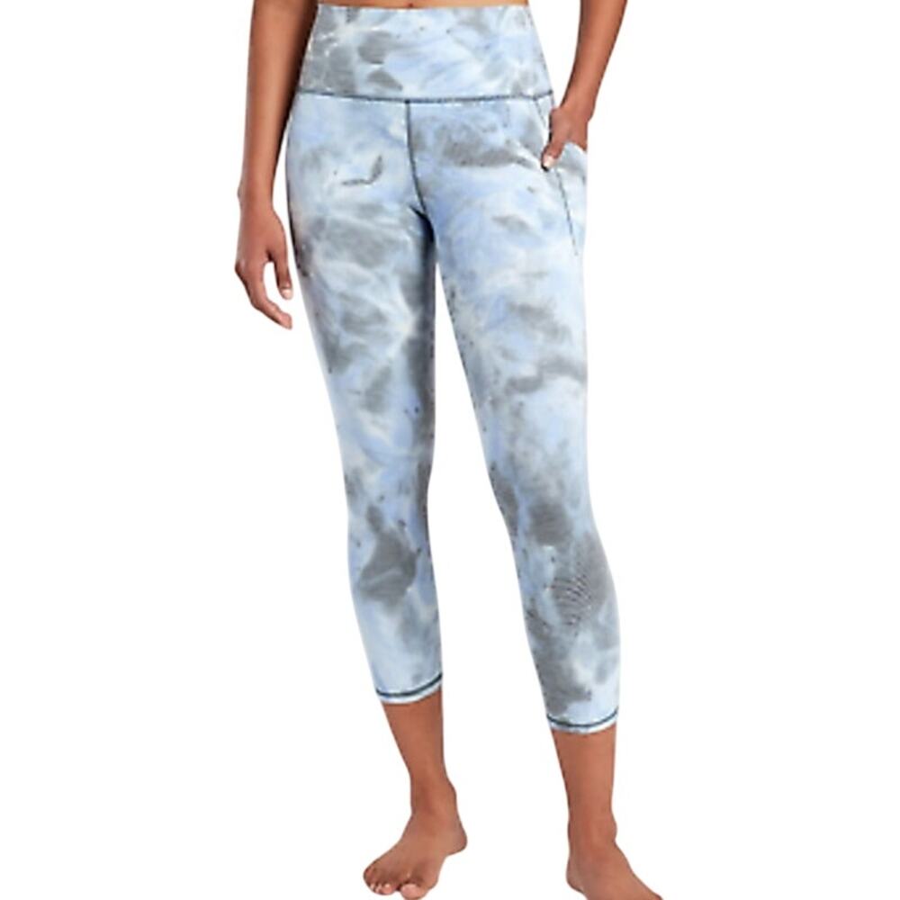 Athleta Salutation Stash Pocket II Capri Powervita Striped Dye Merri Perri XS